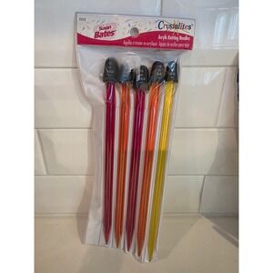 Susan Bates Crystalites Acrylic Knitting Needles Multi-Color Set of 5 US 11-15